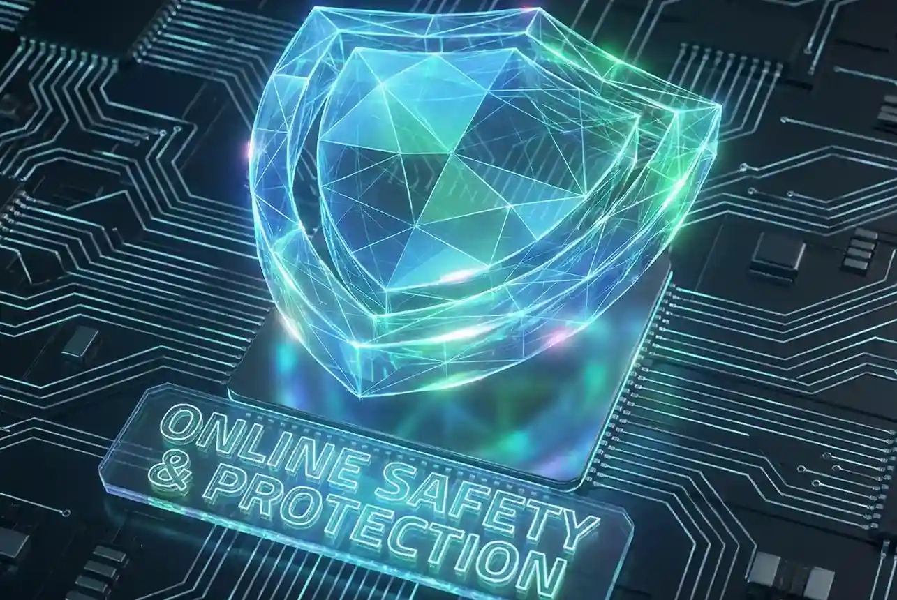 Escudo de protecção digital sobre fundo tecnológico