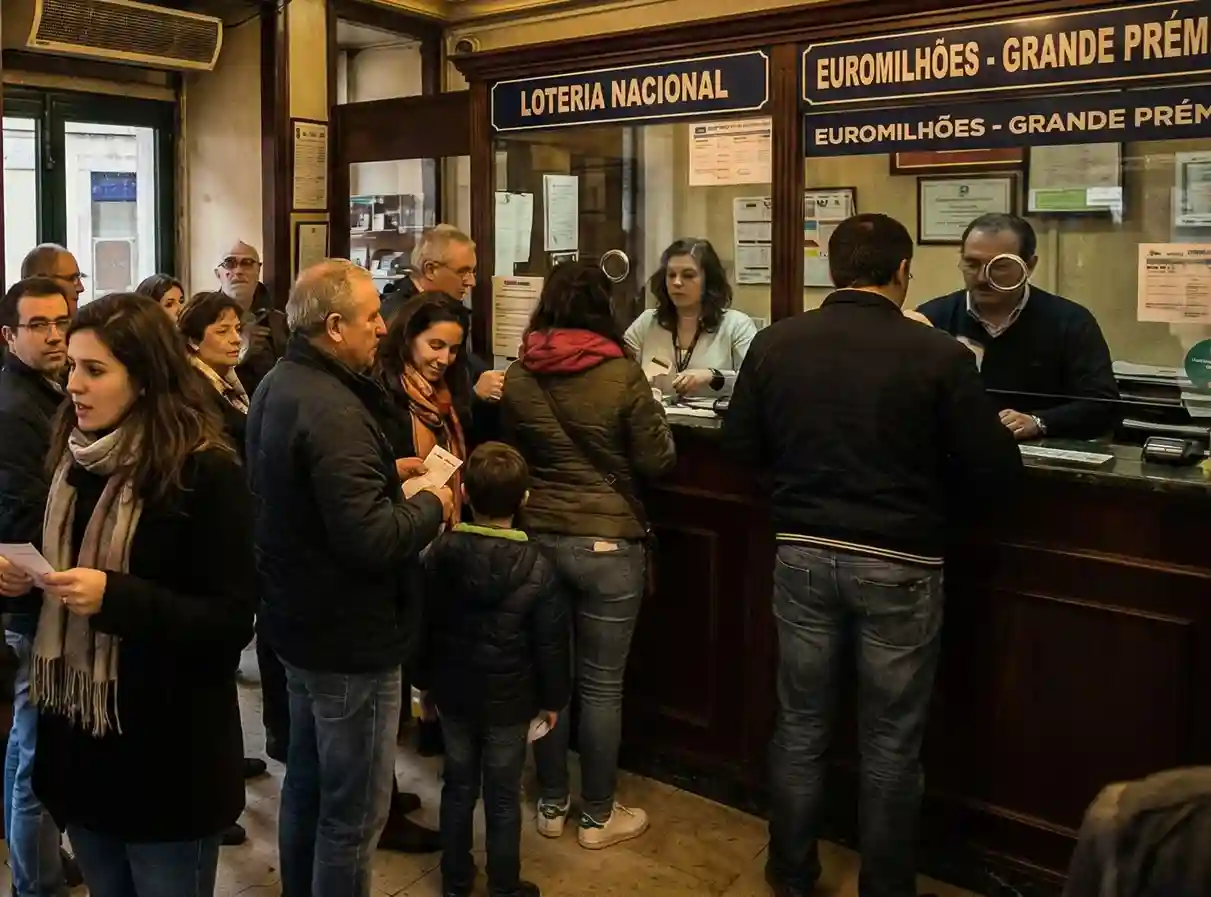 Fila de pessoas numa casa de apostas portuguesa