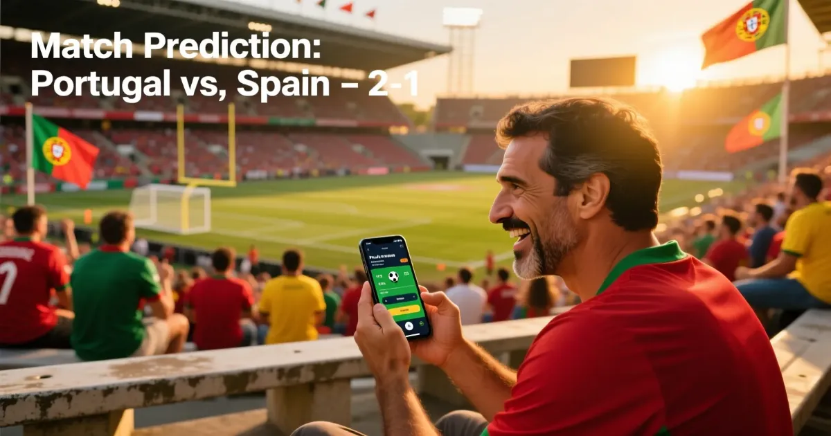 Adepto português no estádio de futebol a participar em lotaria desportiva através do telemóvel