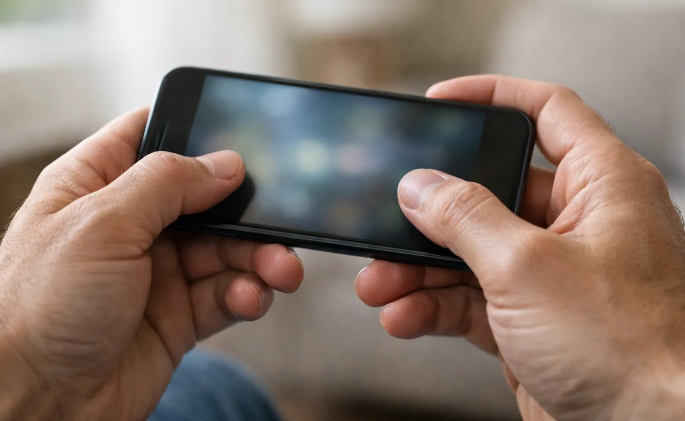 Pessoa a definir limites de jogo numa aplica&ccedil;&atilde;o de smartphone